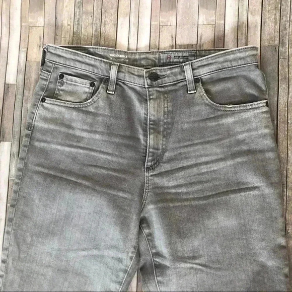 AG Adriano Goldschmied The Isabel Grey High Rise Straight Cropped Jeans Size 30R - Picture 3 of 8